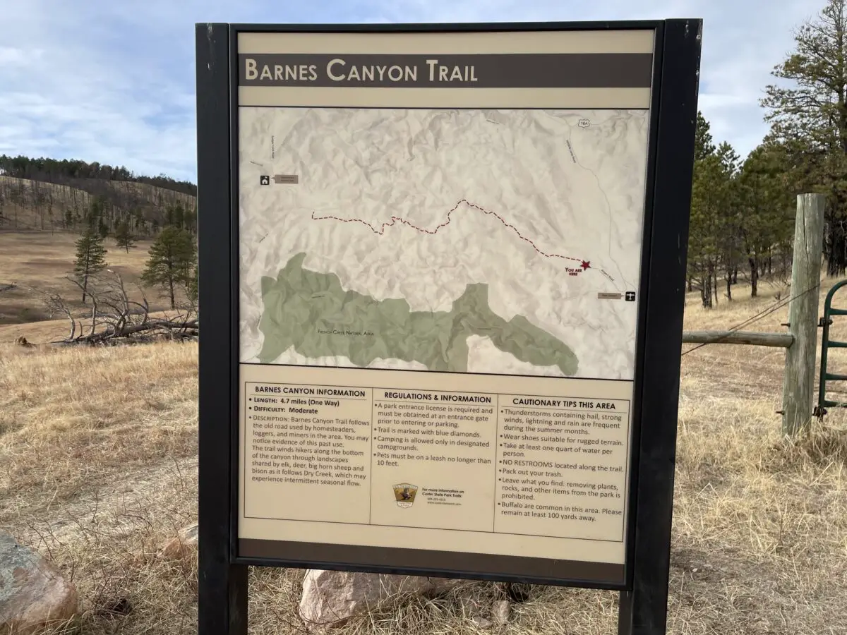 Barnes Canyon Trail in Custer State Park